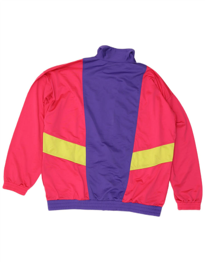 Giacca da tuta da uomo vintage 2XL Poliestere color block rosso