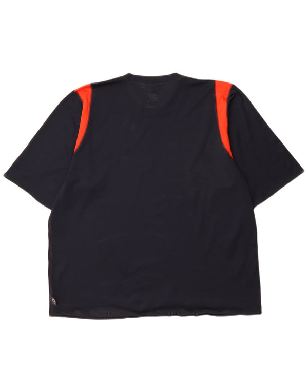 Adidas Mens Climalite T-Shirt Top XL Navy Blue Colourblock Polyester
