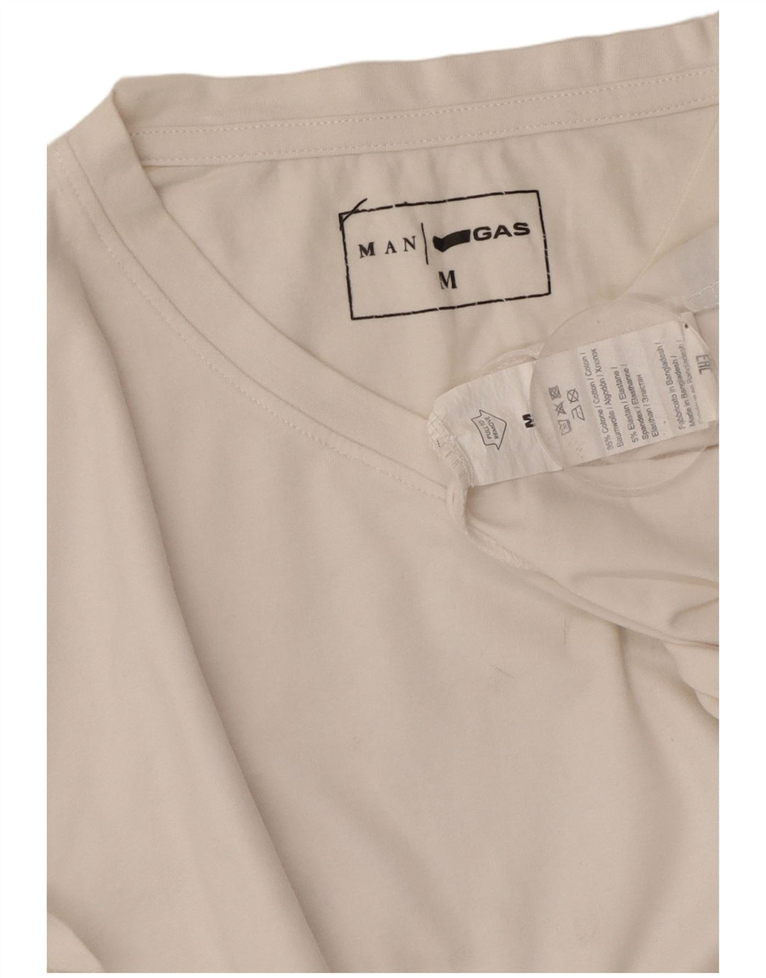 T-shirt da uomo GAS Top in cotone bianco medio