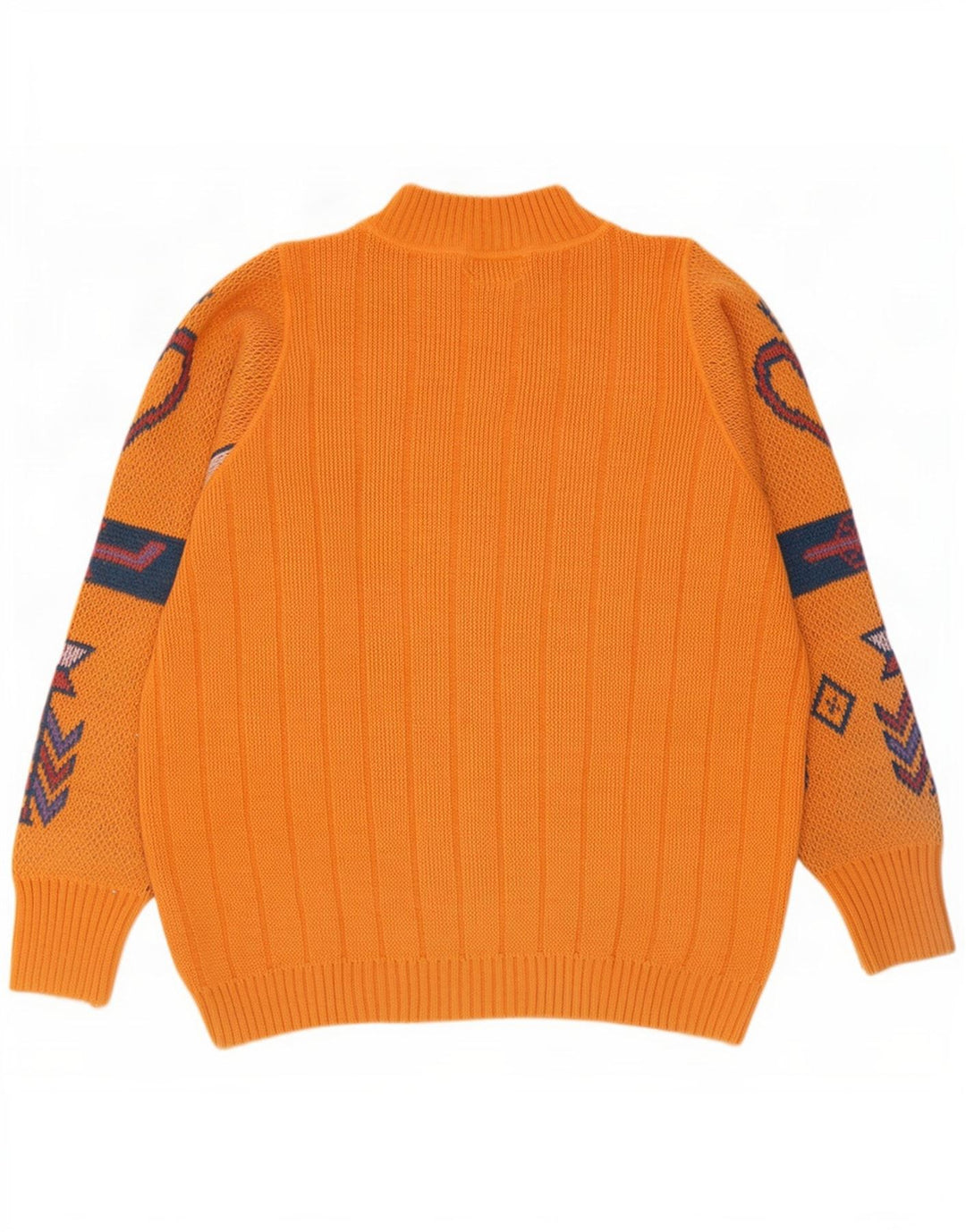 REDS Maglione da uomo con collo alto con grafica, lana geometrica arancione medio