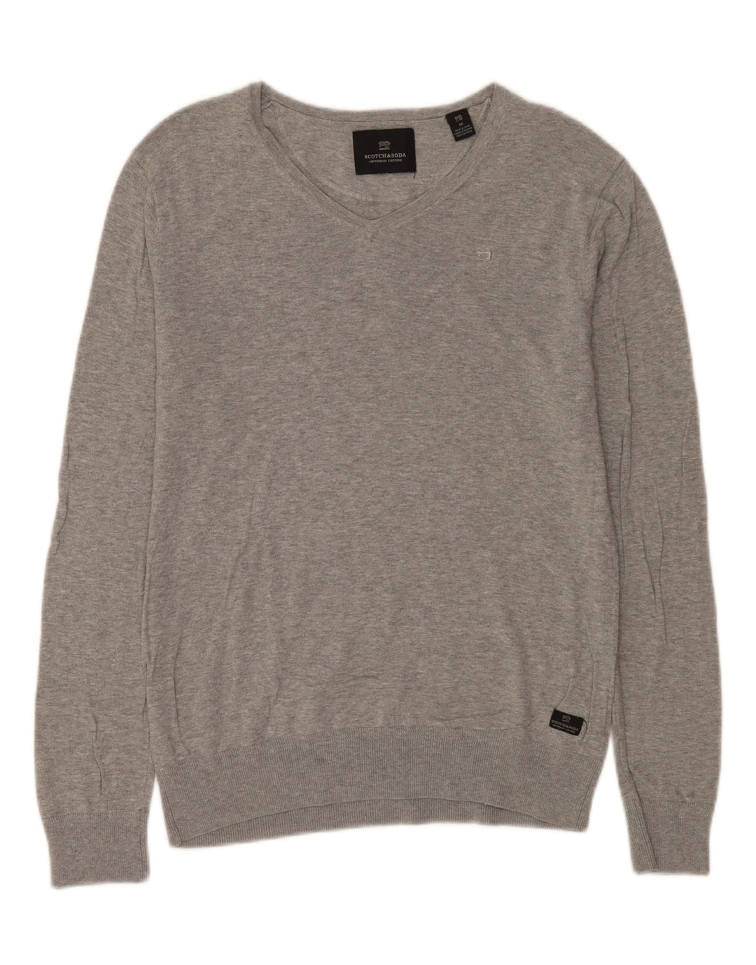 Maglione scollo a V da uomo Scotch & Soda Amsterdam Couture grigio medio