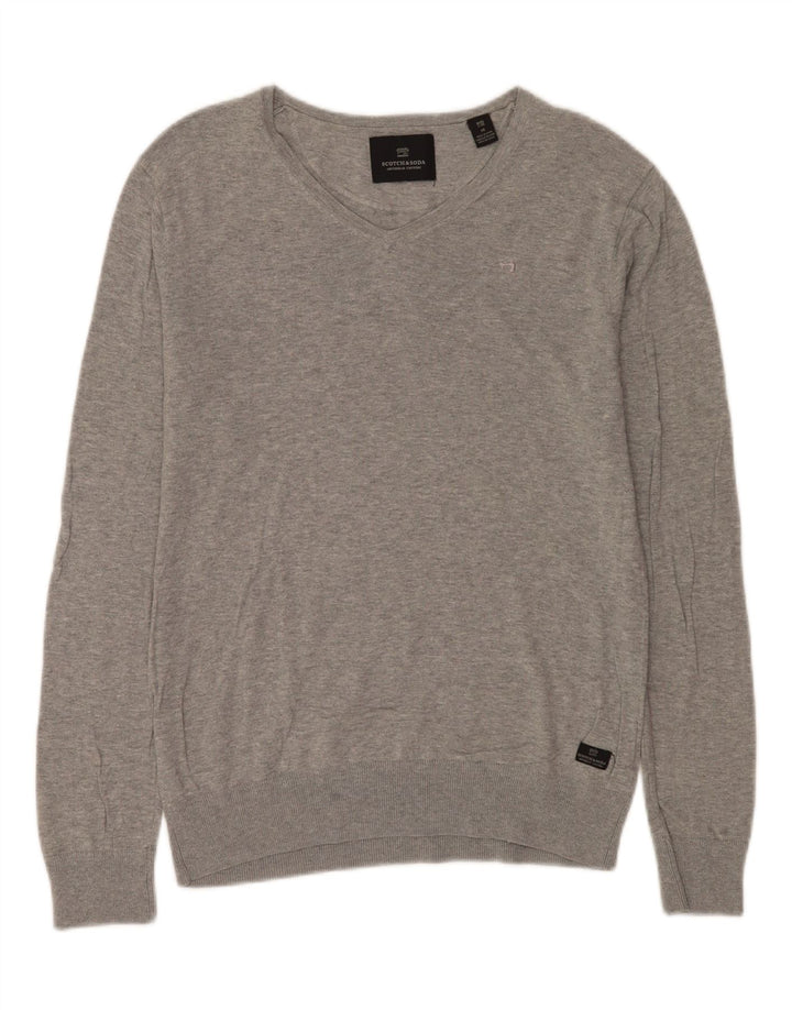 Maglione scollo a V da uomo Scotch & Soda Amsterdam Couture grigio medio