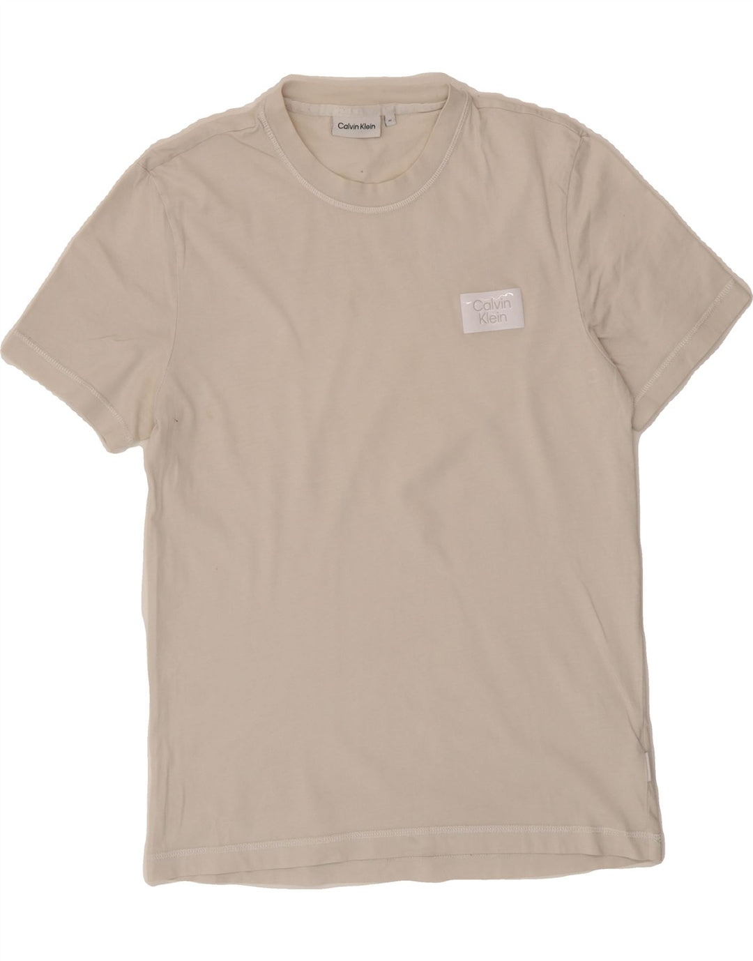 CALVIN KLEIN Mens T-Shirt Top Medium White Cotton Vintage Calvin Klein and Second-Hand Calvin Klein from Messina Hembry 