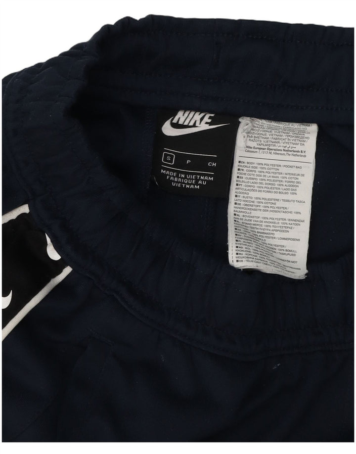 Pantaloni da tuta con grafica Nike da uomo, pantaloni da jogging, piccoli, in poliestere blu navy