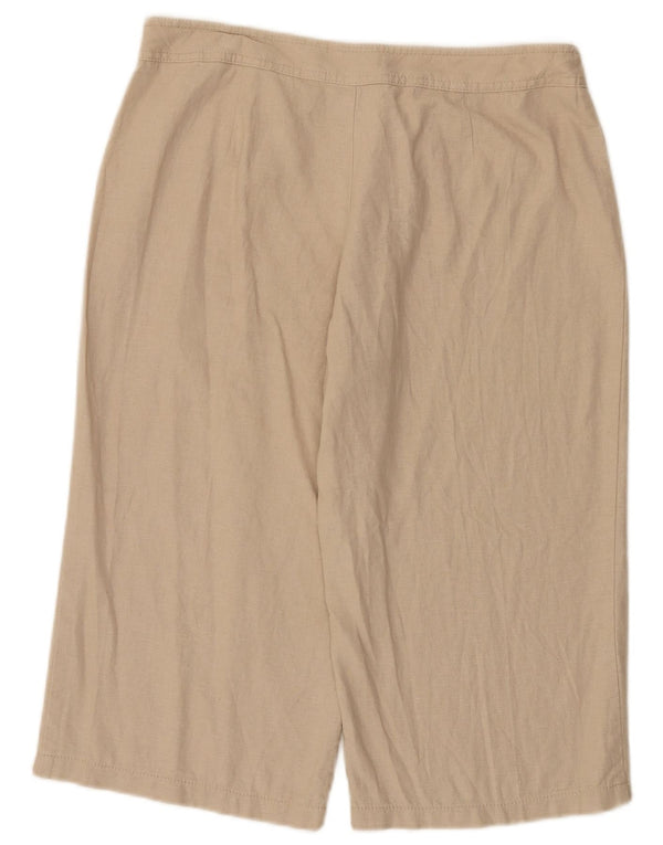 Pantaloni capri dritti da donna Marks & Spencer UK 14 Large W34 L19 Beige