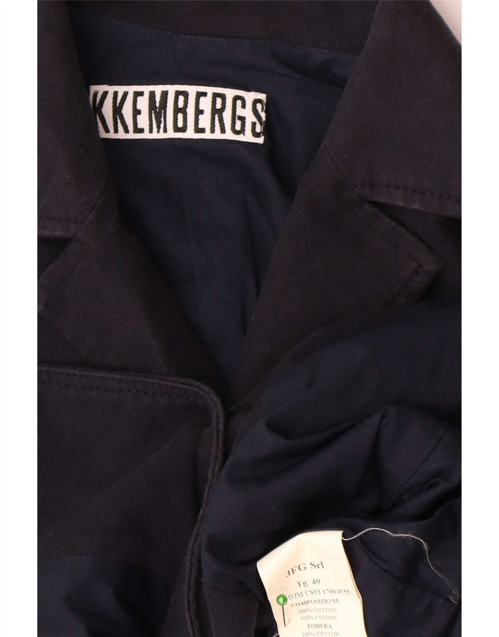 Giacca blazer a 3 bottoni da donna Bikkembergs IT 40 piccola in cotone blu navy