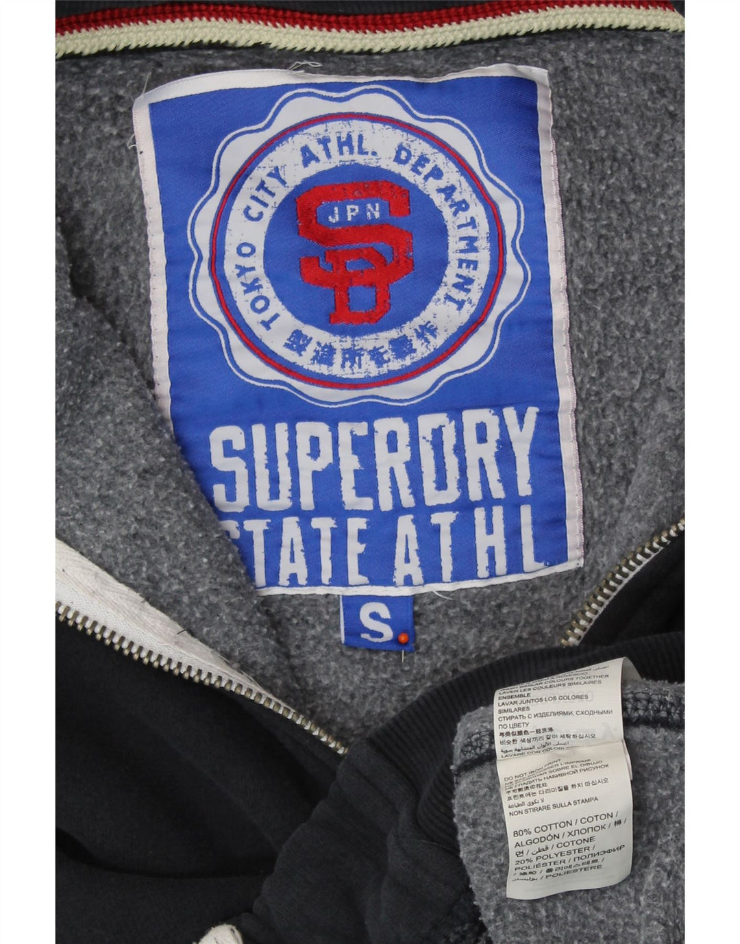Felpa grafica da uomo SUPERDRY, piccola, in cotone blu navy