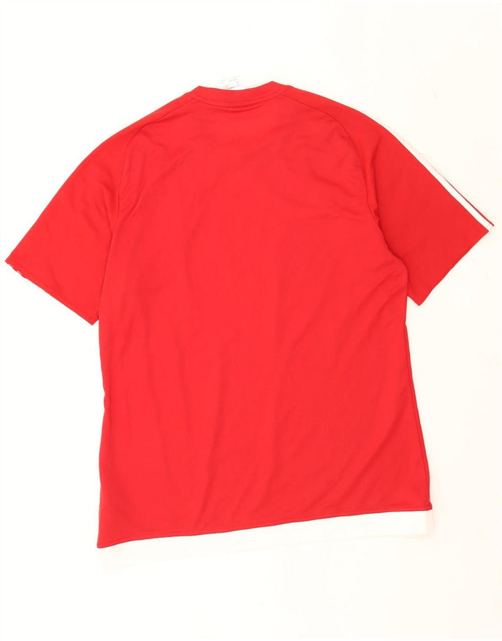 T-shirt grafica Adidas Climalite da uomo, grande, in poliestere rosso