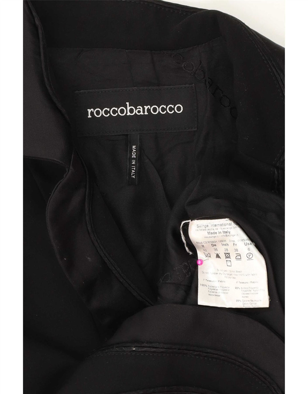 Giacca Blazer a 2 Bottoni da Donna Roccobarocco IT 42 Medio Nero Poliestere