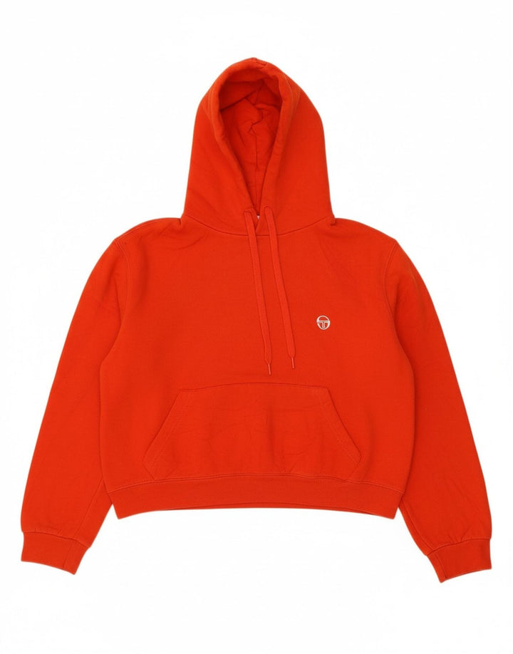 SERGIO TACCHINI Womens Oversized Crop Hoodie Jumper UK 10 Small Red