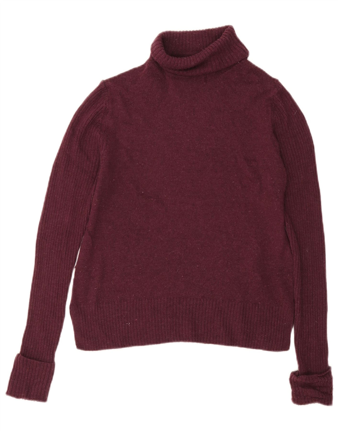 Maglione maglione a collo alto da donna Marks & Spencer UK 12 Lana bordeaux medio