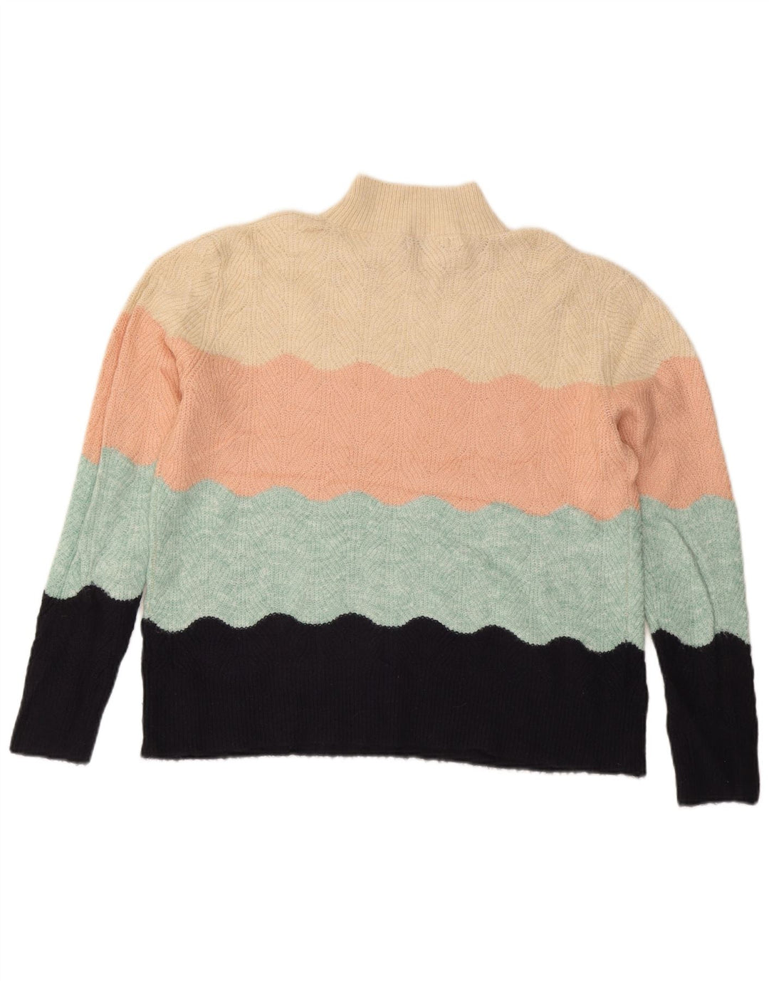 Maglione maglione da donna con collo dolcevita Oasis UK 16 grande multicolore