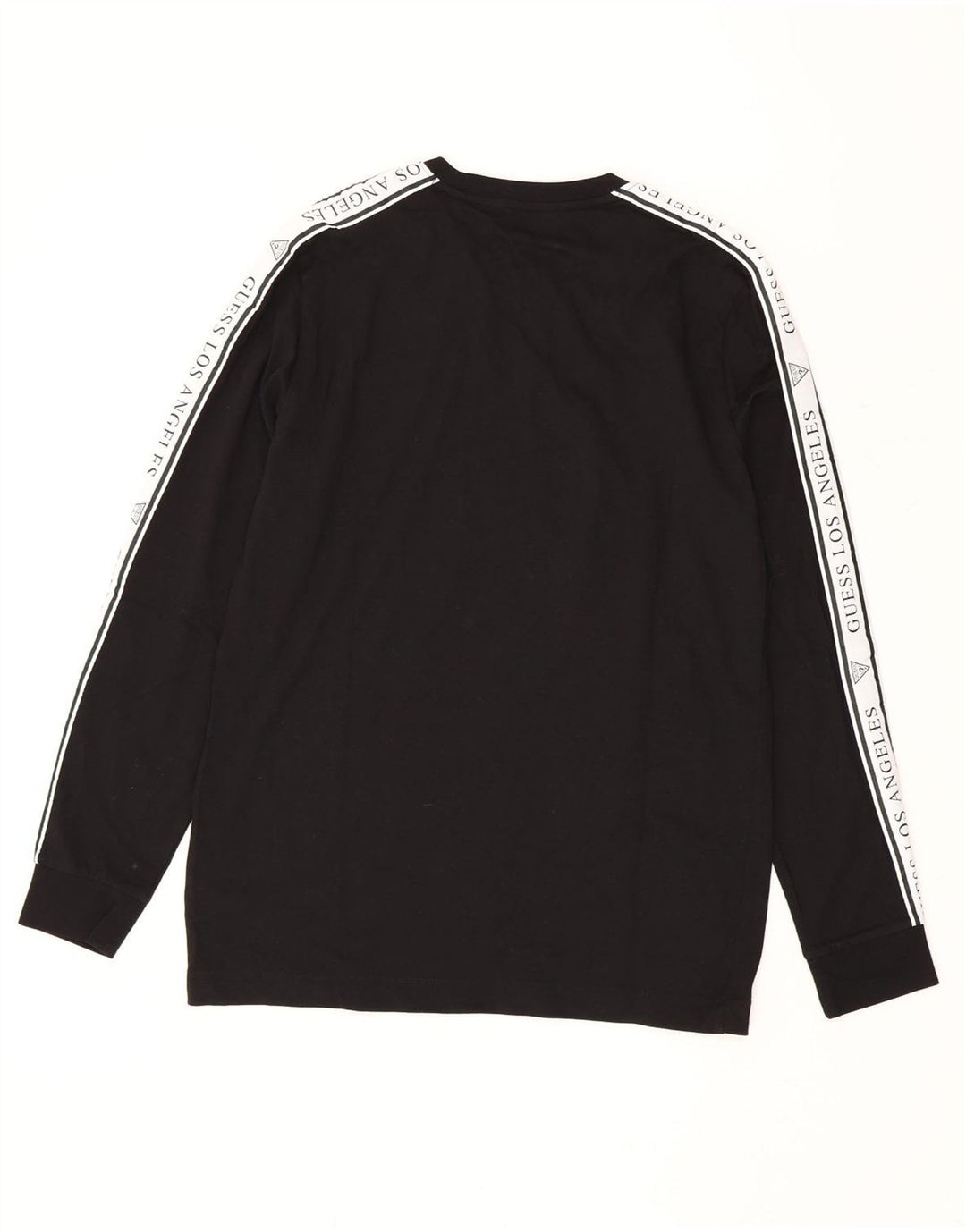 GUESS Top grafico da uomo a maniche lunghe in cotone color block medio nero