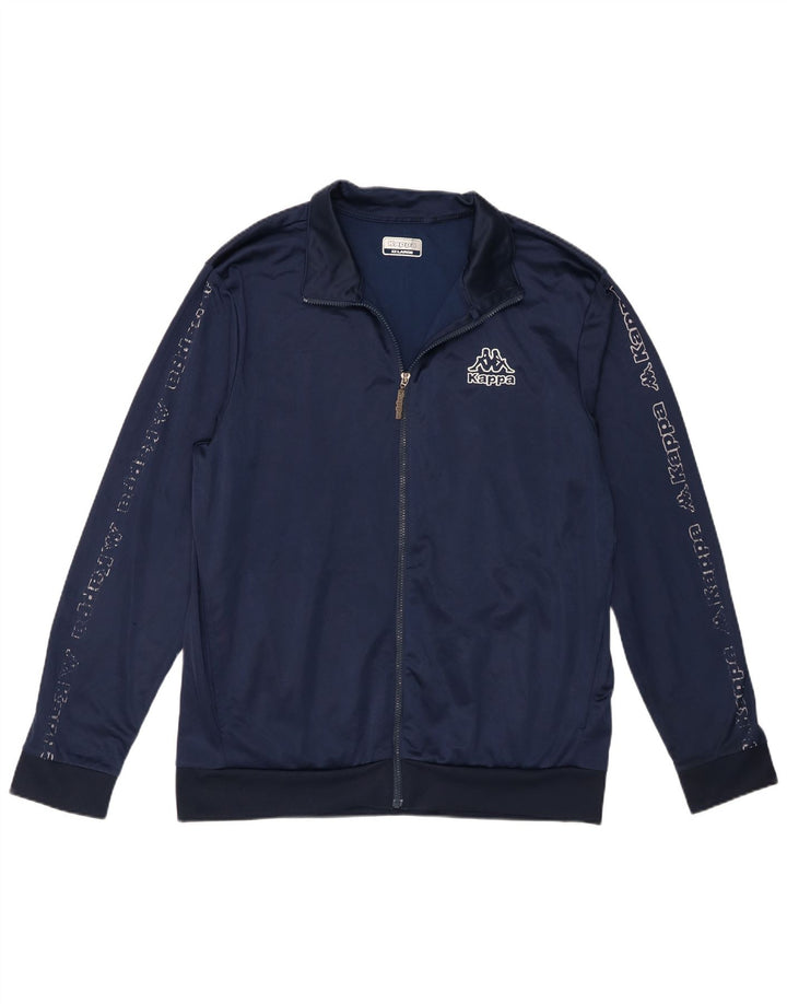 Giacca da tuta grafica da uomo Kappa 2XL poliestere blu navy