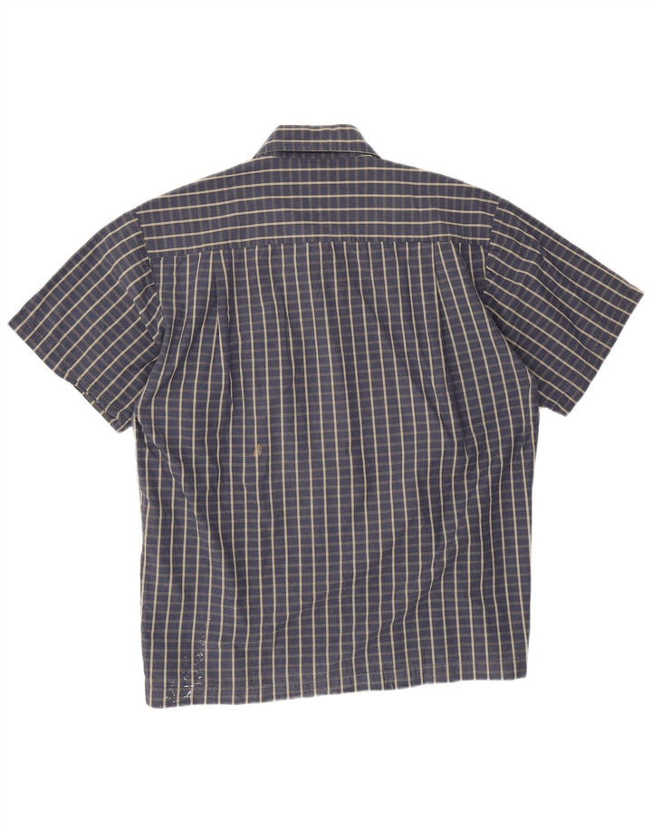 Dickies Camicia a maniche corte da uomo in cotone a quadri blu navy medio