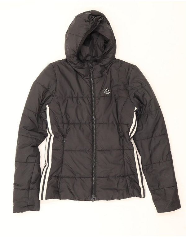 Giacca imbottita con cappuccio da donna Adidas UK 6 XS poliestere nero