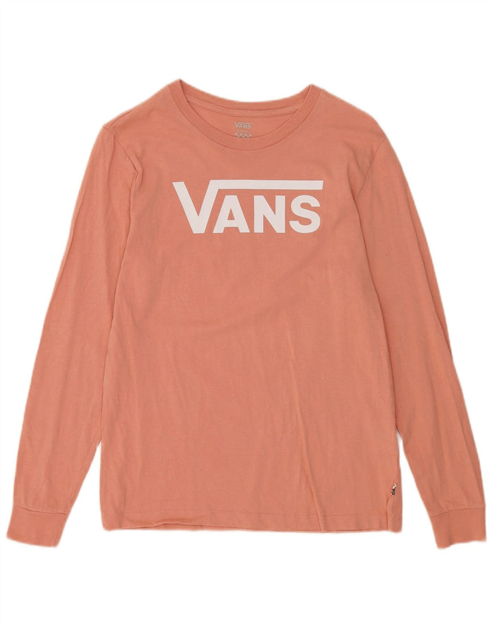 VANS Top grafico da uomo a maniche lunghe piccolo in cotone rosa