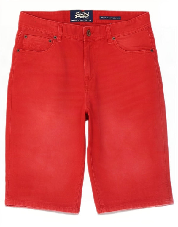 Pantaloncini di jeans da uomo Superdry piccoli W29 in cotone rosso