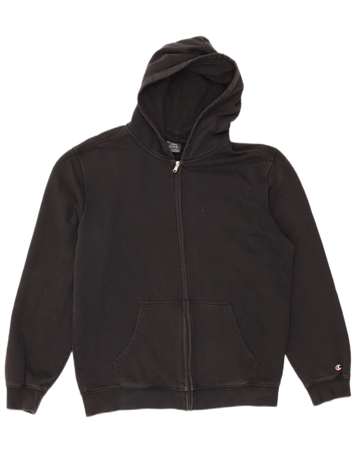 Maglione con cappuccio e zip da uomo Champion grande in cotone nero