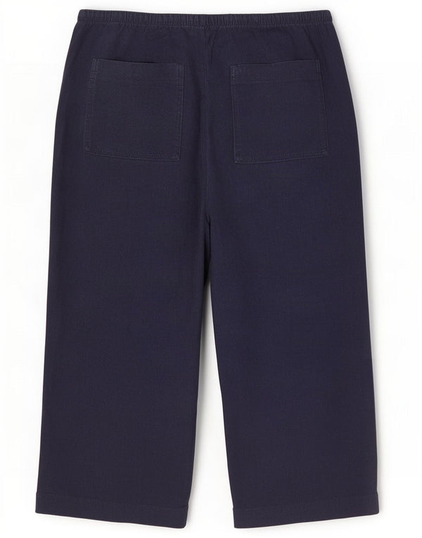Pantaloni capri da donna Marks & Spencer a gamba larga UK 18 XL W38 L20 Blu navy