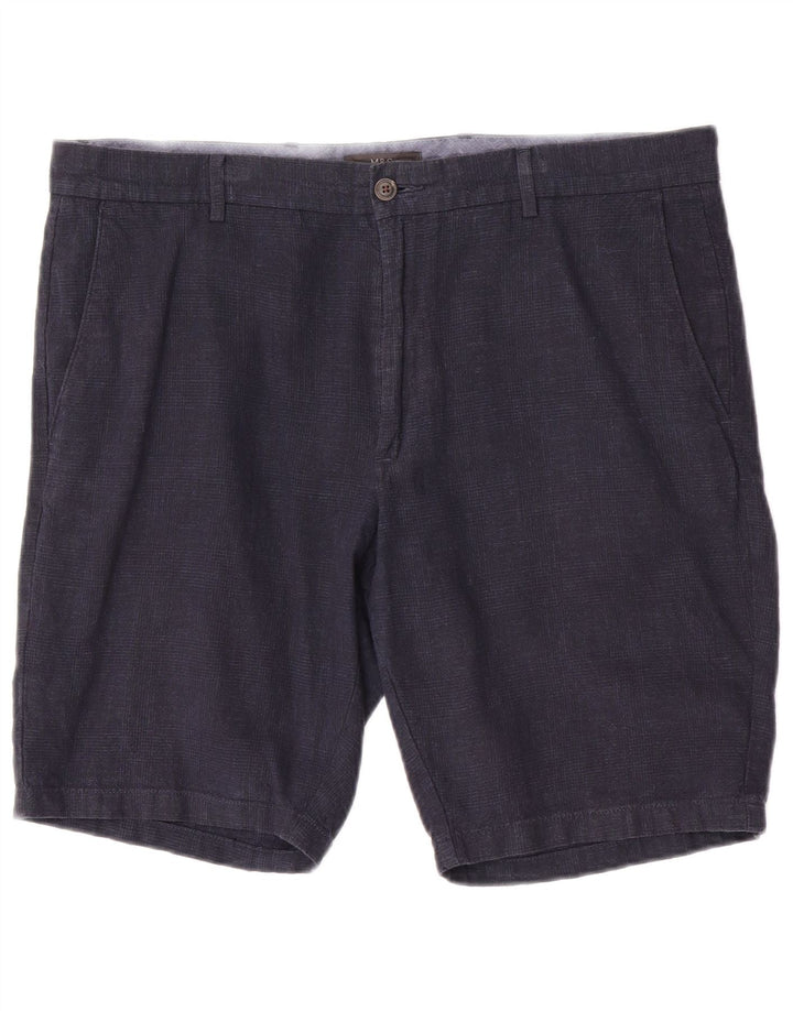 Pantaloncini chino da uomo Marks & Spencer W38 XL cotone blu navy