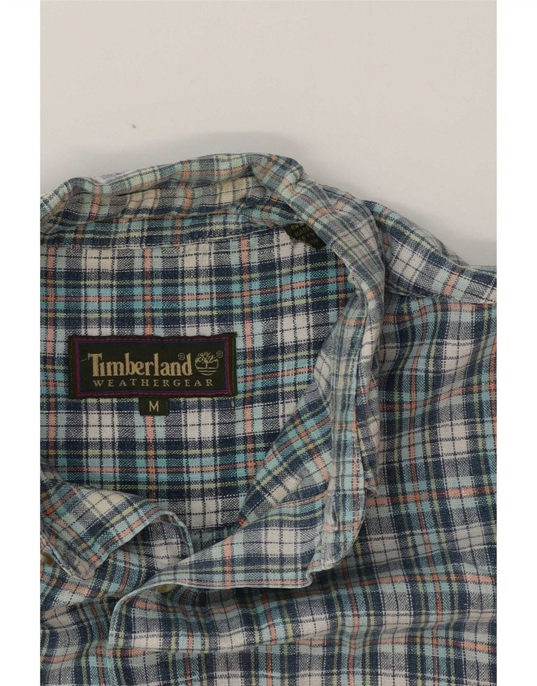 Camicia a maniche corte da uomo Timberland Lino a quadri blu medio