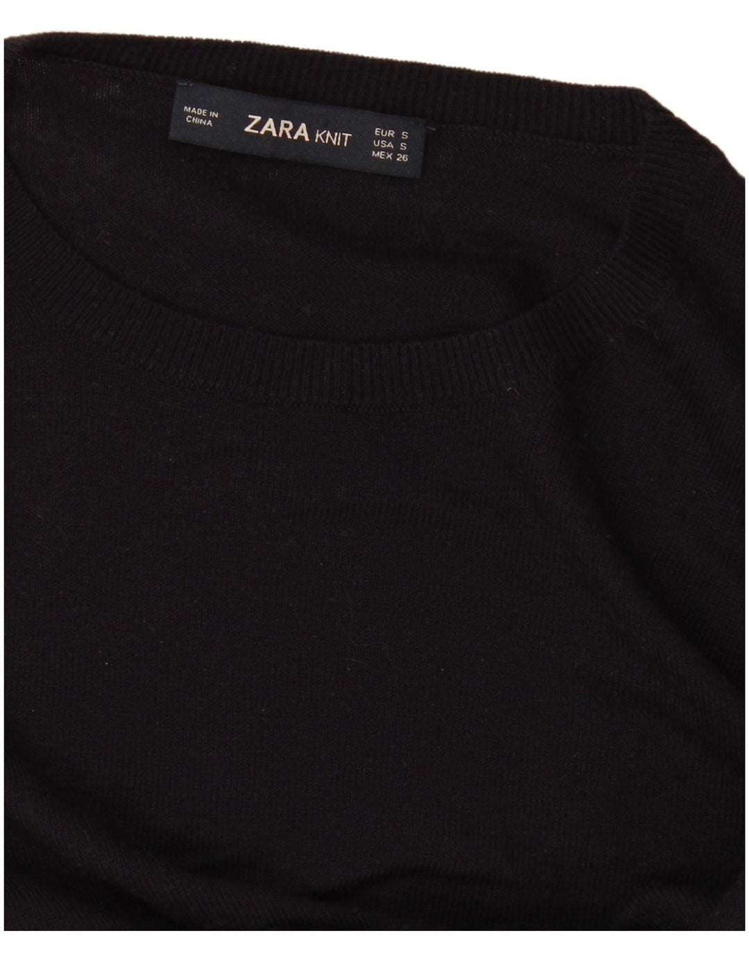 Maglione maglione girocollo da donna Zara UK 10 piccolo nero