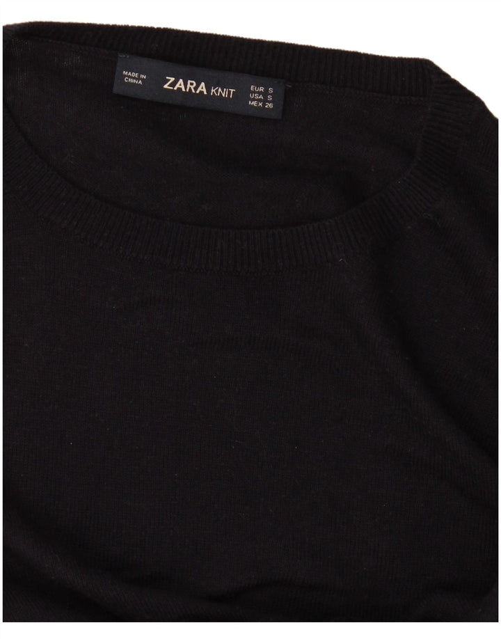 Maglione maglione girocollo da donna Zara UK 10 piccolo nero