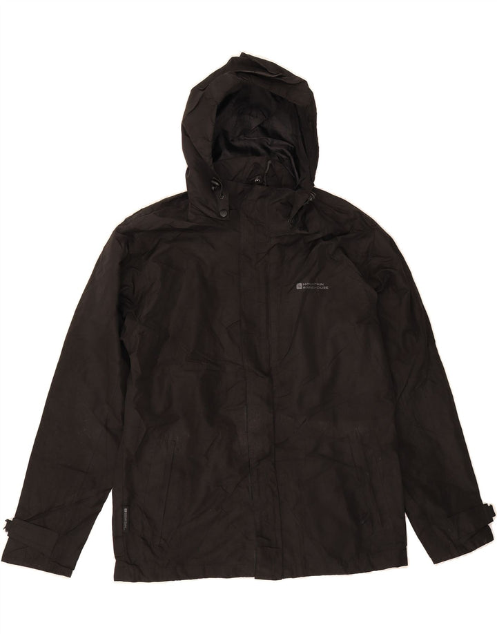 MOUNTAIN WAREHOUSE Mens Hooded Rain Jacket UK 36 Small Black Polyester Vintage Mountain Warehouse and Second-Hand Mountain Warehouse from Messina Hembry 