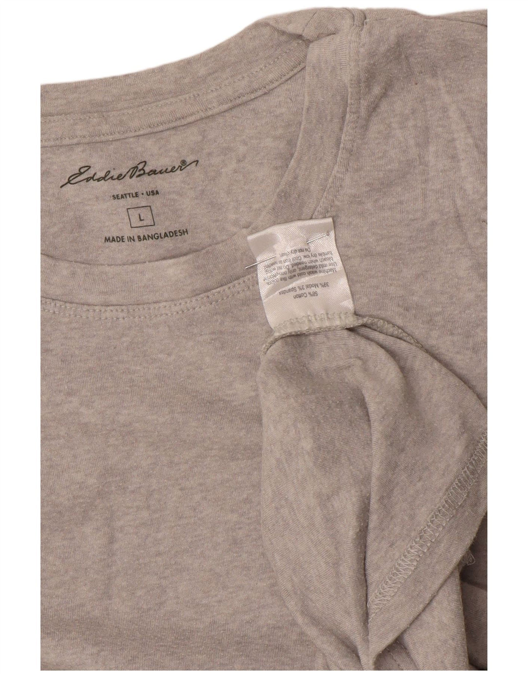 EDDIE BAUER Top da donna a maniche lunghe UK 14 Large in cotone grigio