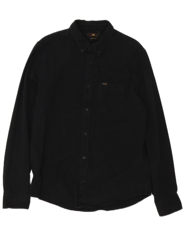 Camicia Lee da uomo vestibilità regolare in cotone nero medio