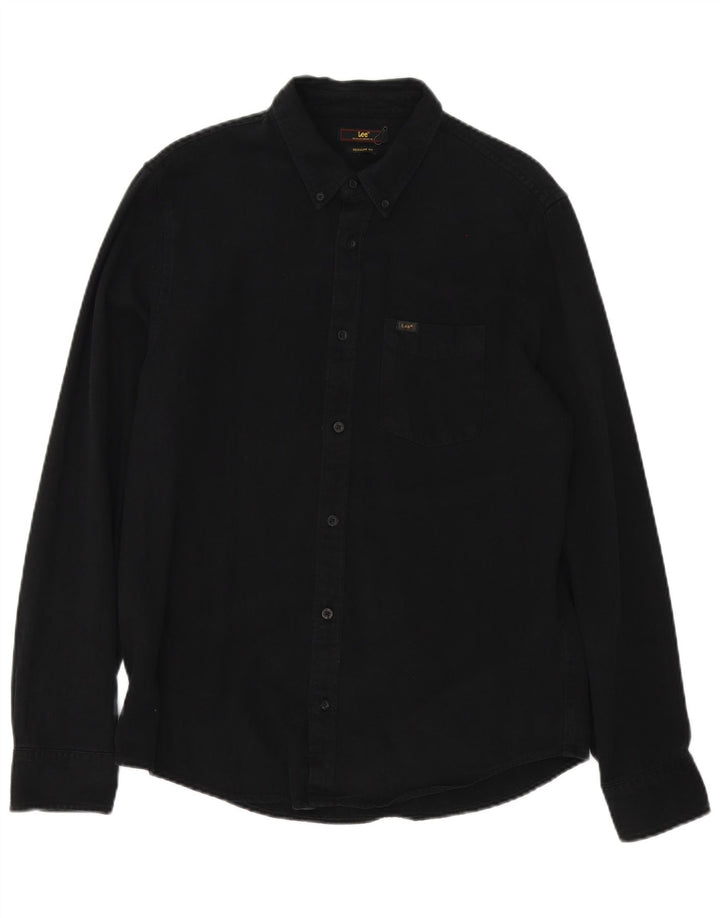 Camicia Lee da uomo vestibilità regolare in cotone nero medio