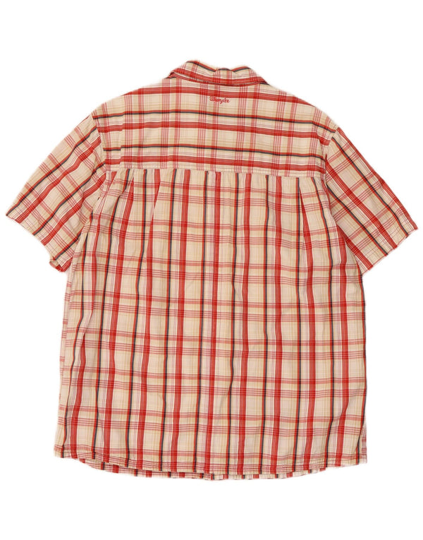 Camicia a maniche corte da uomo Wrangler in cotone a quadri rosso medio