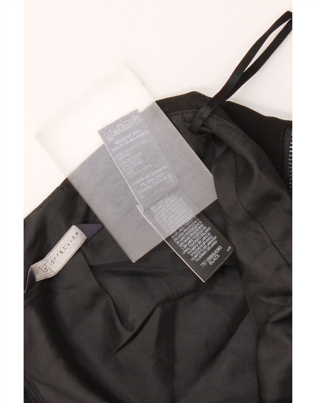 Gonna a tubino da donna Marks & Spencer UK 10 piccola W28 poliestere nero