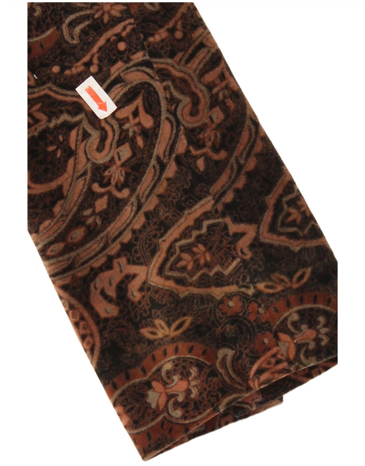 Giacca blazer in velluto a 2 bottoni da donna Laura Ashley UK 8 piccolo marrone Paisley