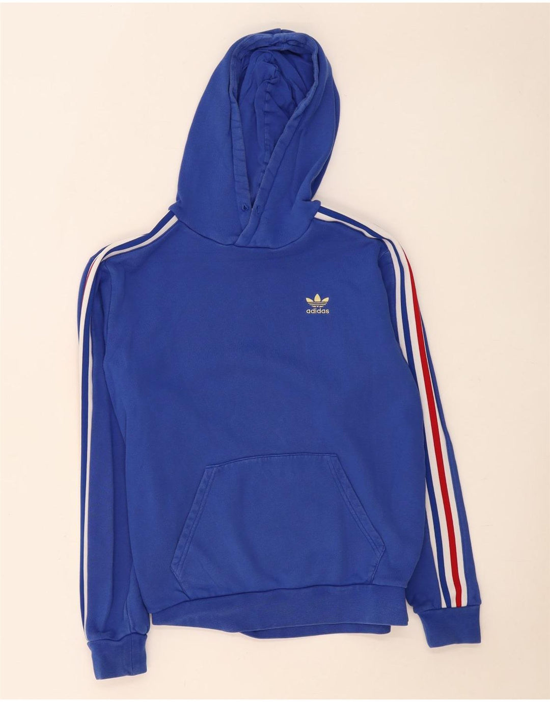 Felpa con cappuccio da uomo Adidas Small in cotone blu