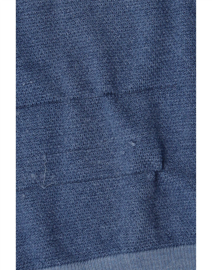 Maglione cardigan da uomo Sun68 in lana merino blu medio