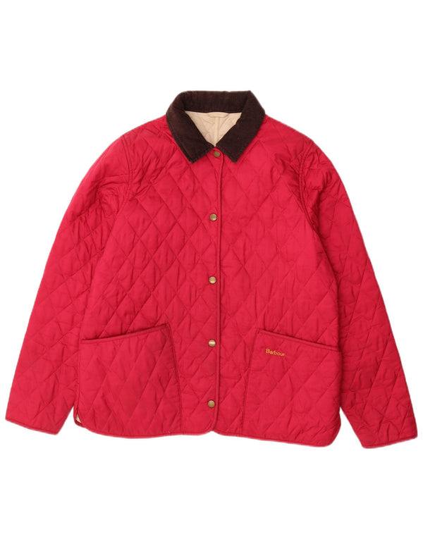 BARBOUR Girls Quilted Jacket 14-15 Years 2XL Pink Polyamide