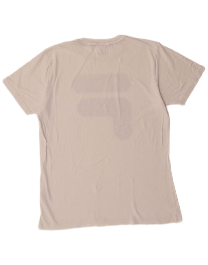 T-shirt grafica da tennis da uomo FILA Top IT 46 Small White Cotton Sports