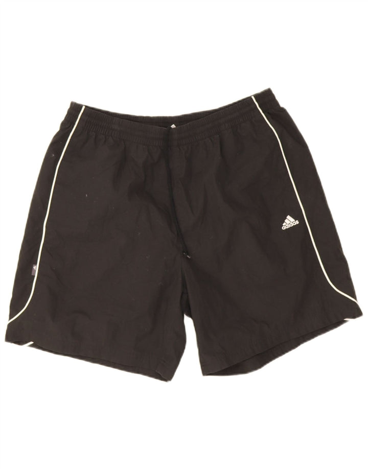 Pantaloncini sportivi da uomo Adidas grandi neri in poliestere