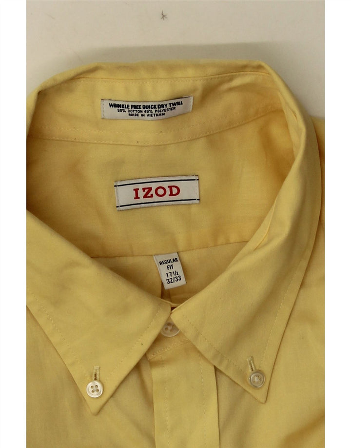 Camicia IZOD da uomo vestibilità regolare taglia 17 1/2 XL cotone giallo