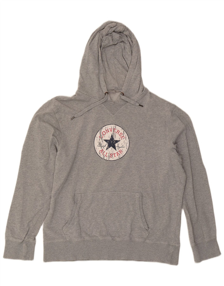 Felpa con cappuccio grafica da uomo Converse XL grigio screziato