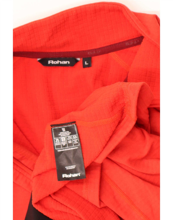 Rohan Mens Zip Collo Pullover Tuta Top Grande Poliestere Rosso