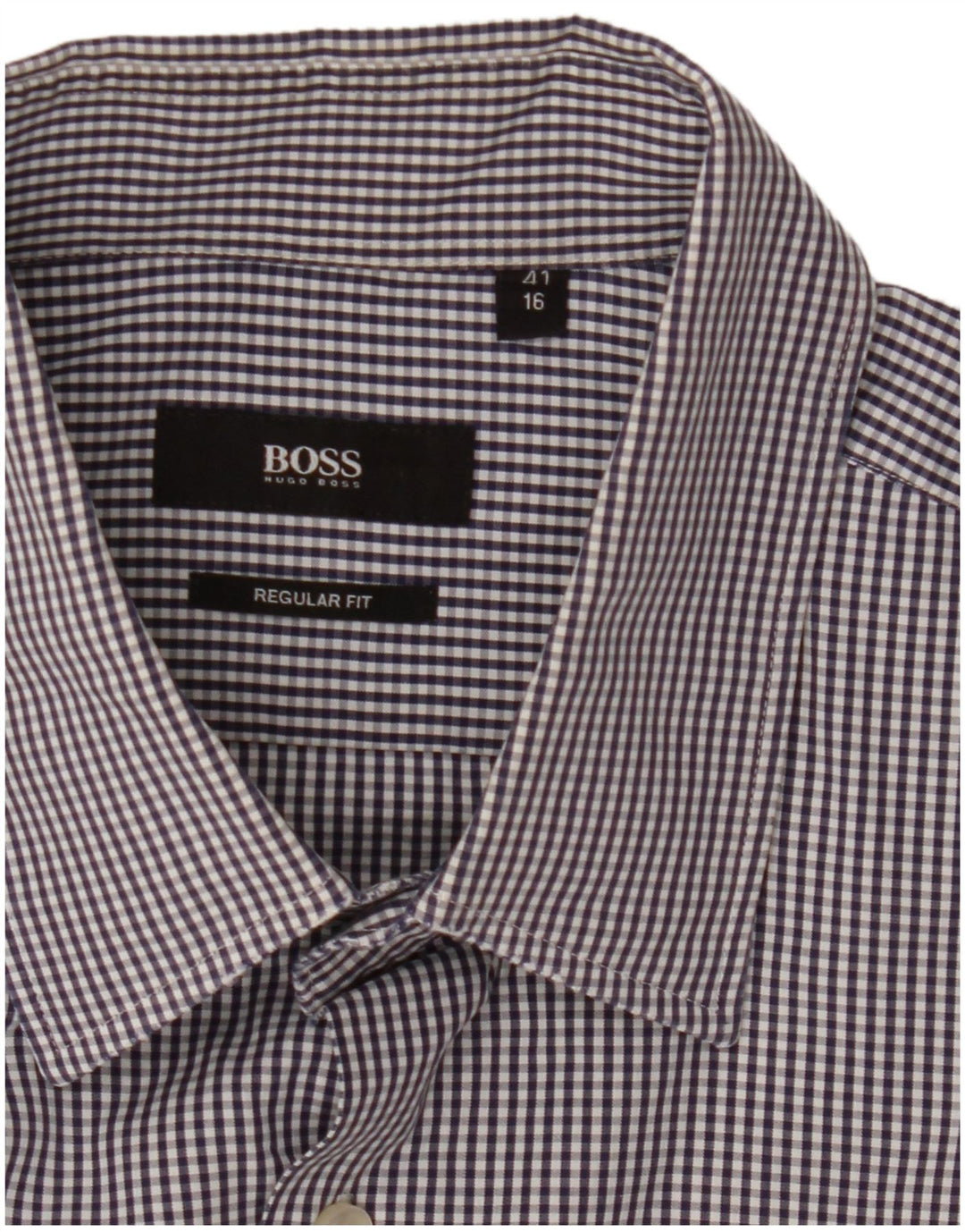 Camicia da uomo vestibilità regolare Hugo Boss taglia 41 16 grande percalle blu