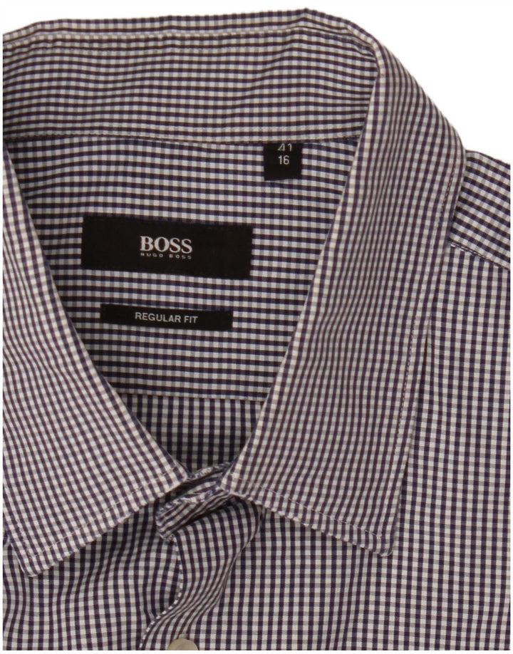 Camicia da uomo vestibilità regolare Hugo Boss taglia 41 16 grande percalle blu