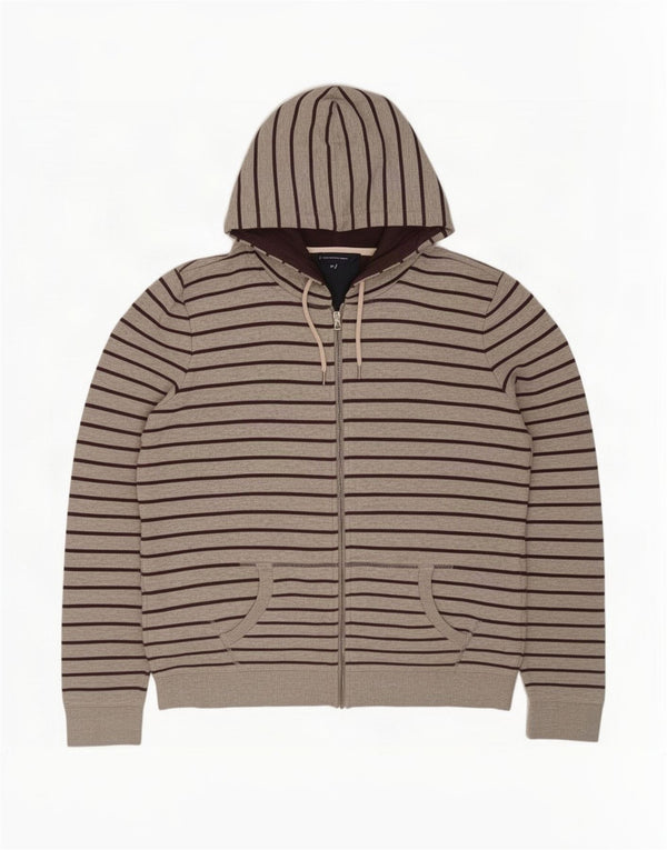Crew Clothing Maglione con cappuccio e zip dal taglio ampio da donna UK 16 Grandi righe grigie