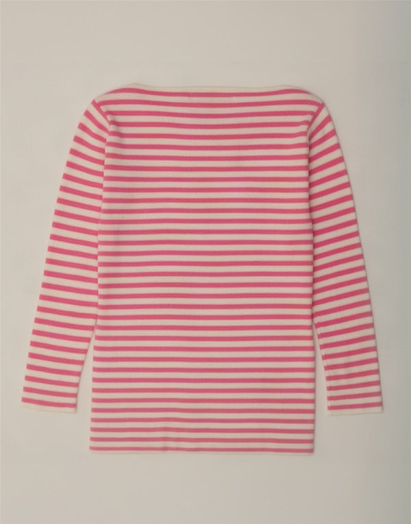 Top Zara Donna Manica 3/4 UK 10 Small Rosa a Righe