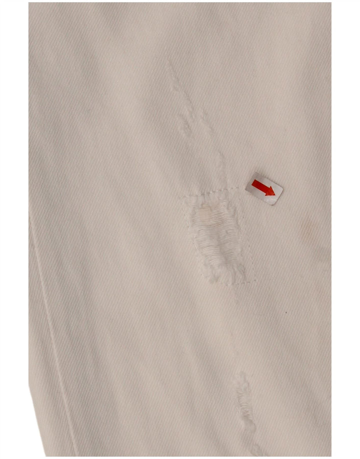 TOMMY HILFIGER Jeans dritti effetto consumato da donna W29 L28 cotone bianco