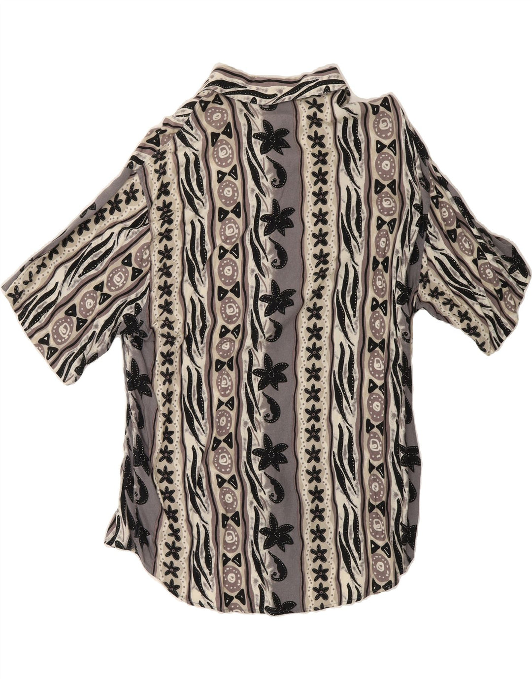 CRIVER Mens Short Sleeve Shirt Medium Grey Floral Vintage Criver and Second-Hand Criver from Messina Hembry 