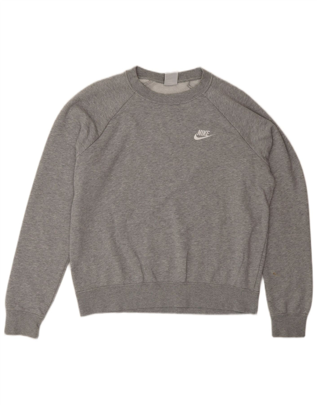 NIKE Womens Sweatshirt Jumper UK 14 Medium Grey Cotton